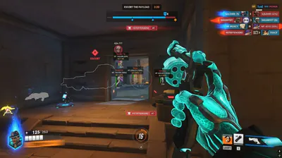 Overwatch 2 radar outline with health ESP inside a tight corridor